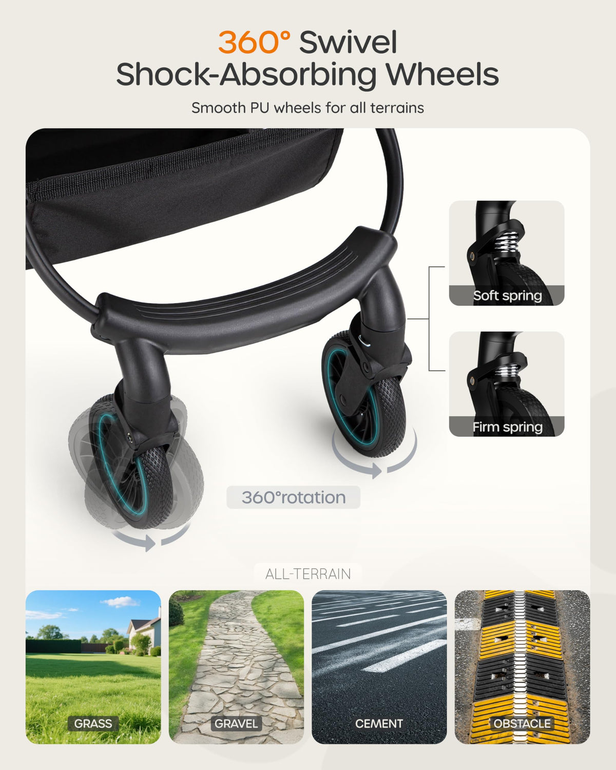 Foldable Pet Stroller with Detachable Carrier X560