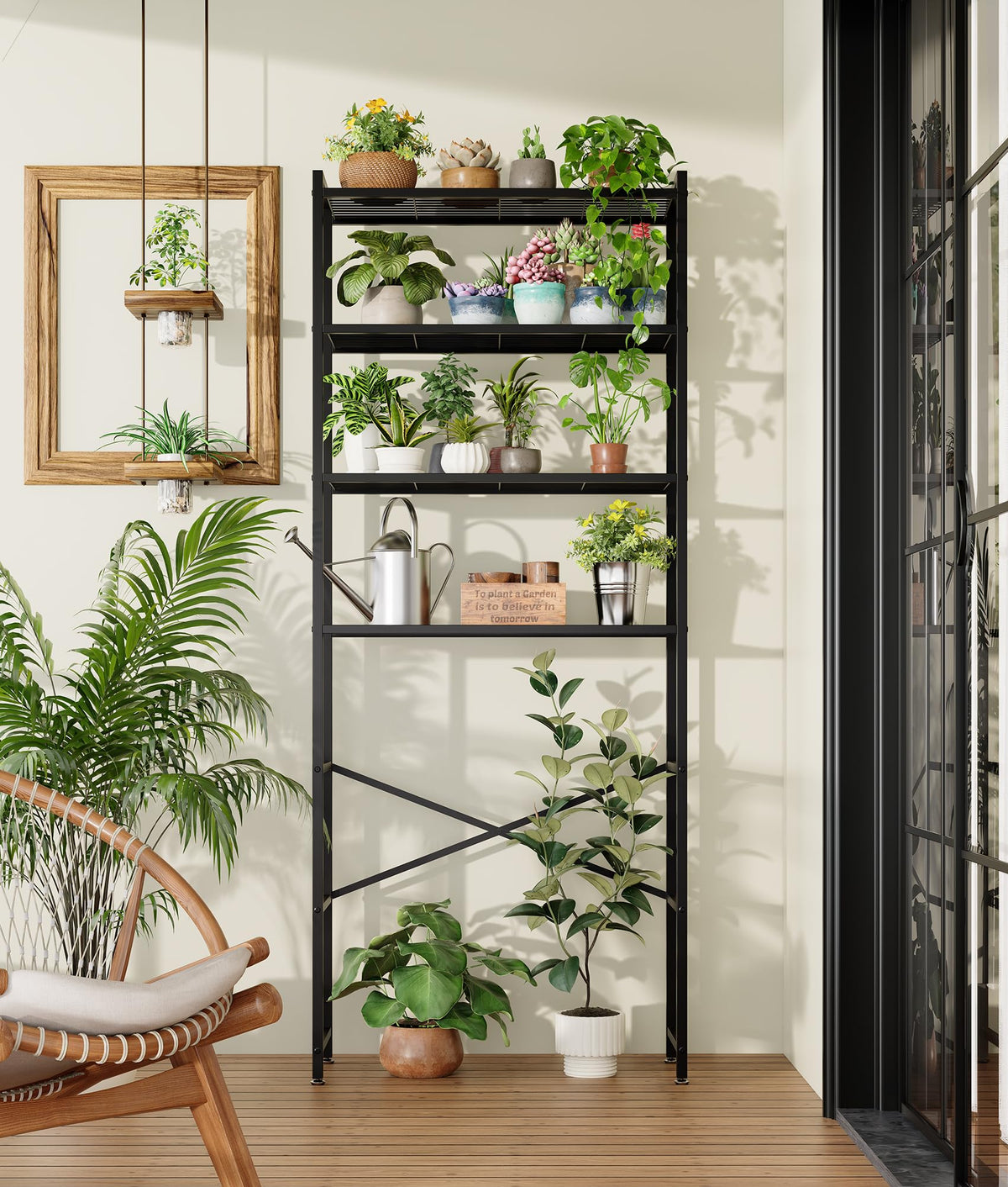 4-Tier Over The Toilet Storage Rack, Black E596