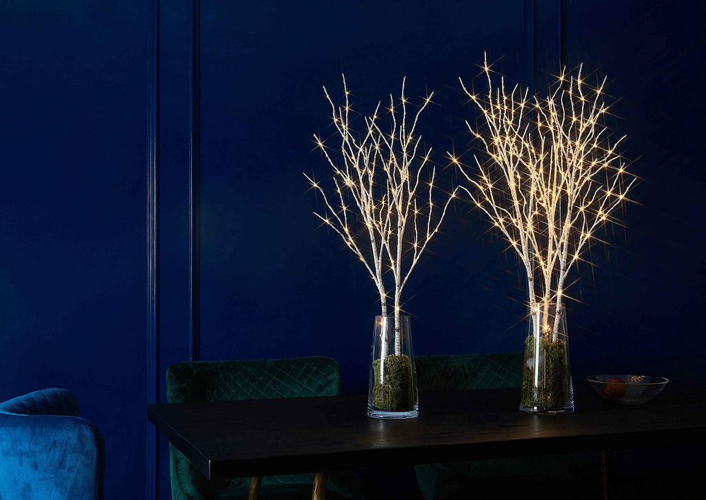 Lighted White Birch Twig Branches 30IN 150 LED with Timer and Dimmer K439001