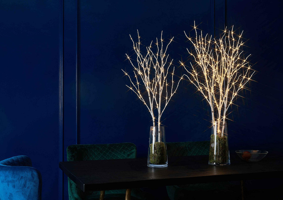 Lighted White Birch Twig Branches 30IN 150 LED with Timer and Dimmer K439001