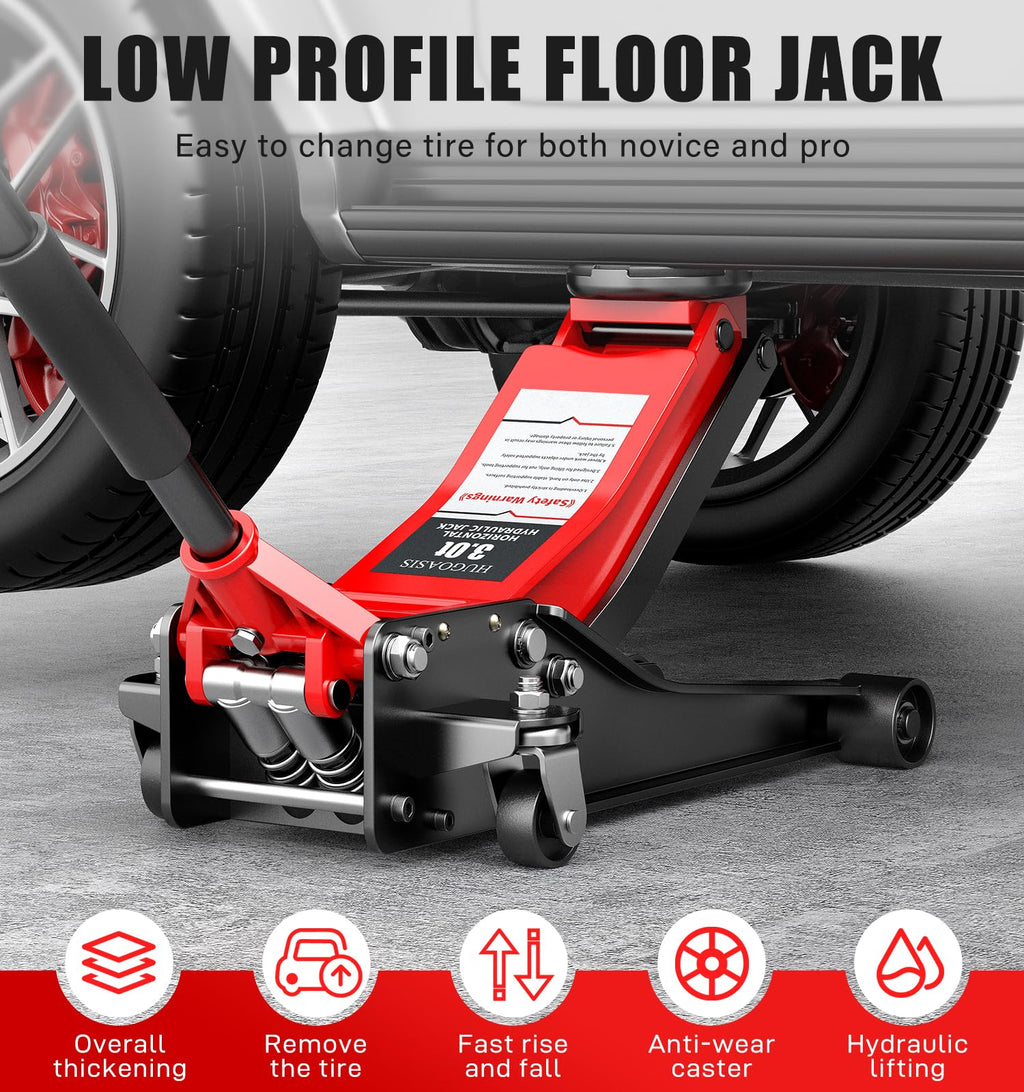 Low Profile Hydraulic Floor Jack 6600lbs Dual Piston Q2618