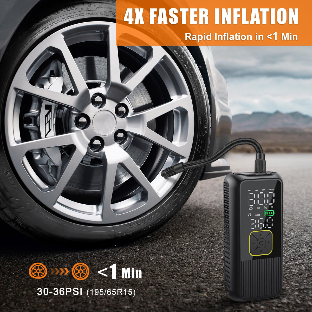 Portable Air Compressor 150PSI Tire Inflator O47117