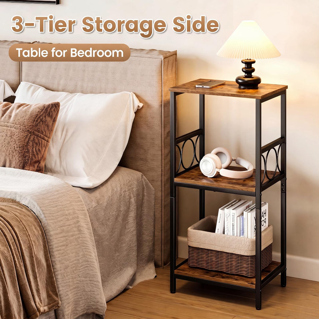 3-Tier Side Table with Adjustable Shelf C9408