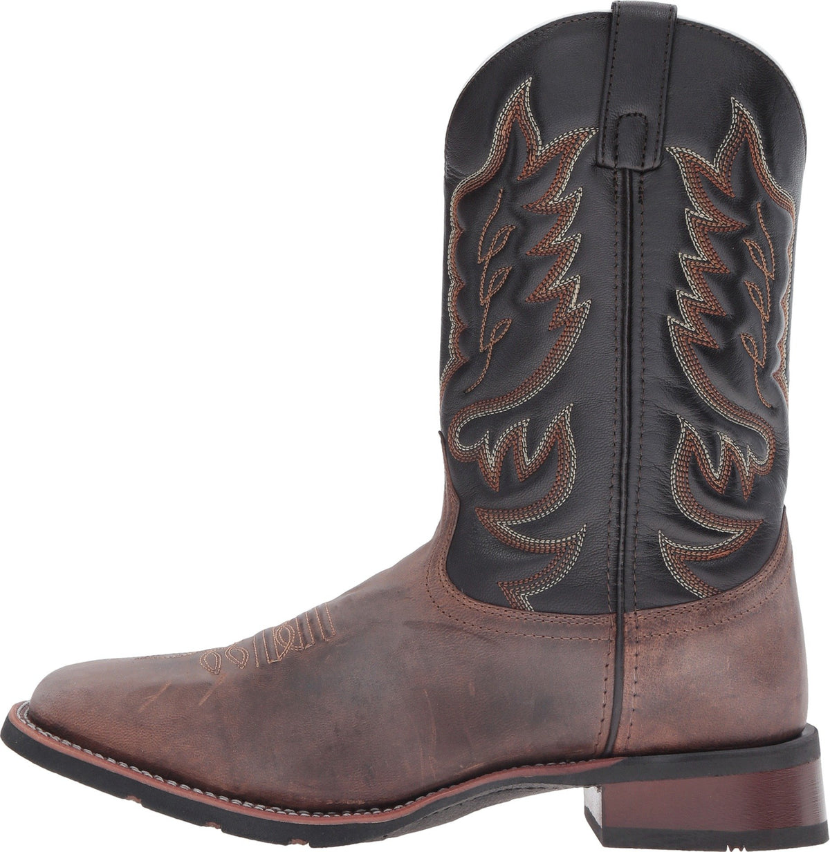 Brown Mid Calf Square Toe Pull On Boots J308870