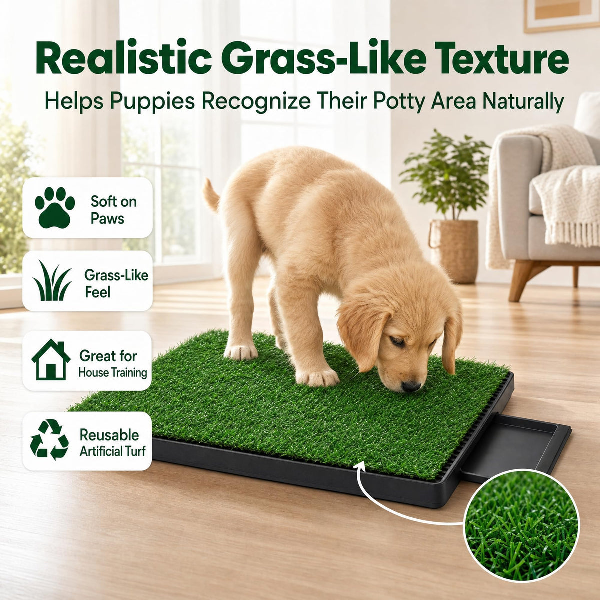 Dog Potty Grass Pads, 2 Pack, 25 x 20 in Turf X24970