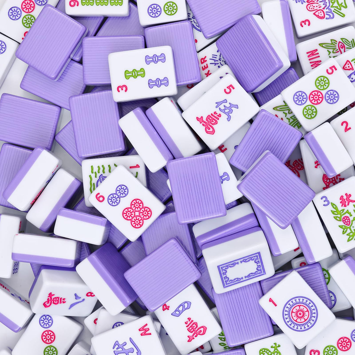 Purple 166 Tile Mahjong Set with Racks and Bag U28261
