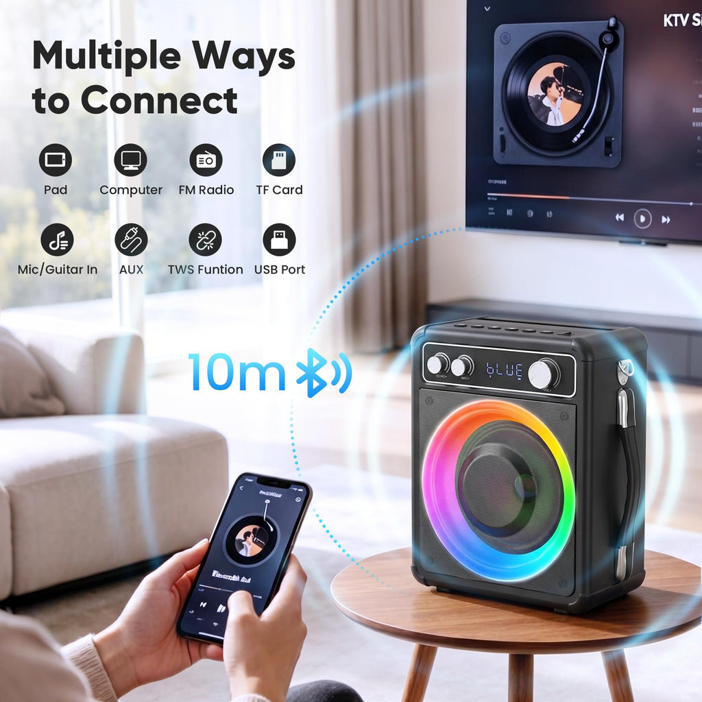 Karaoke Machine with 2 Wireless Mics X586