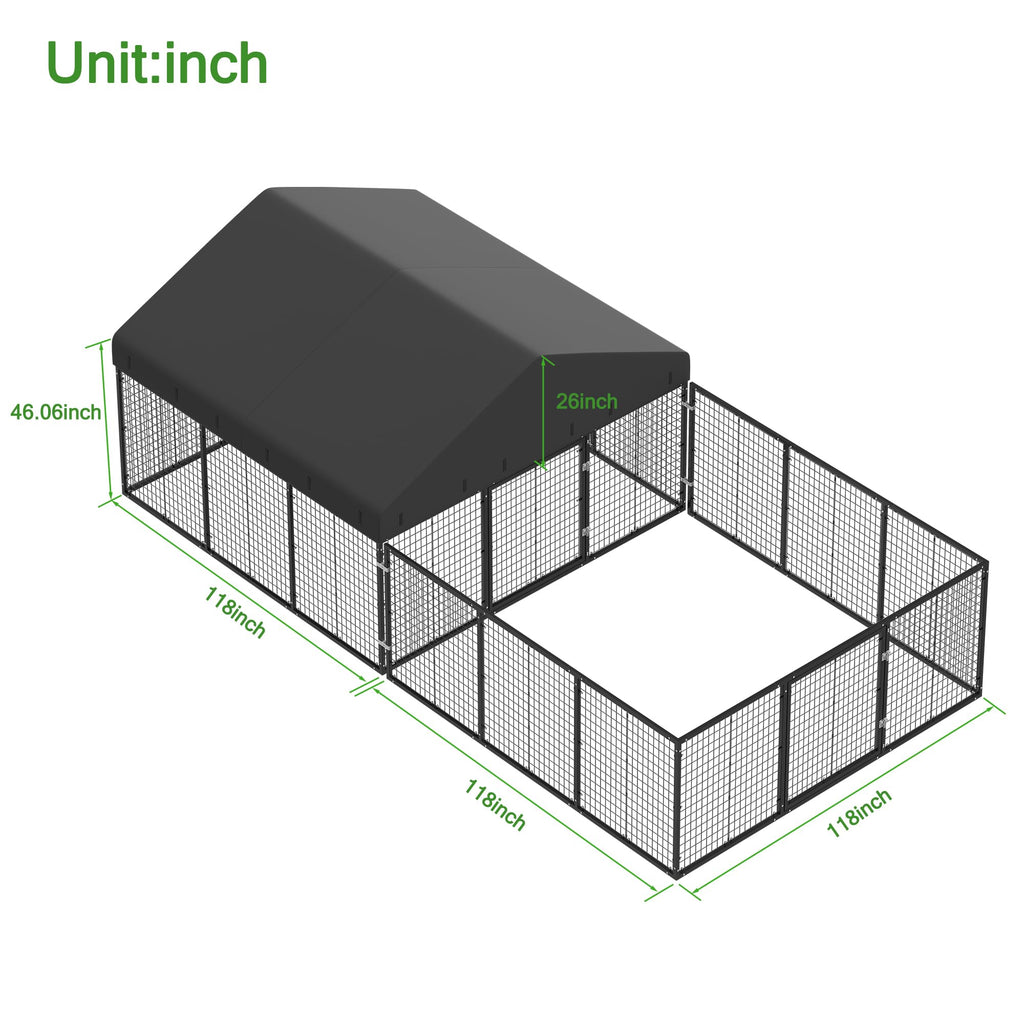 Outdoor Dog Kennel with Dog Fence B280