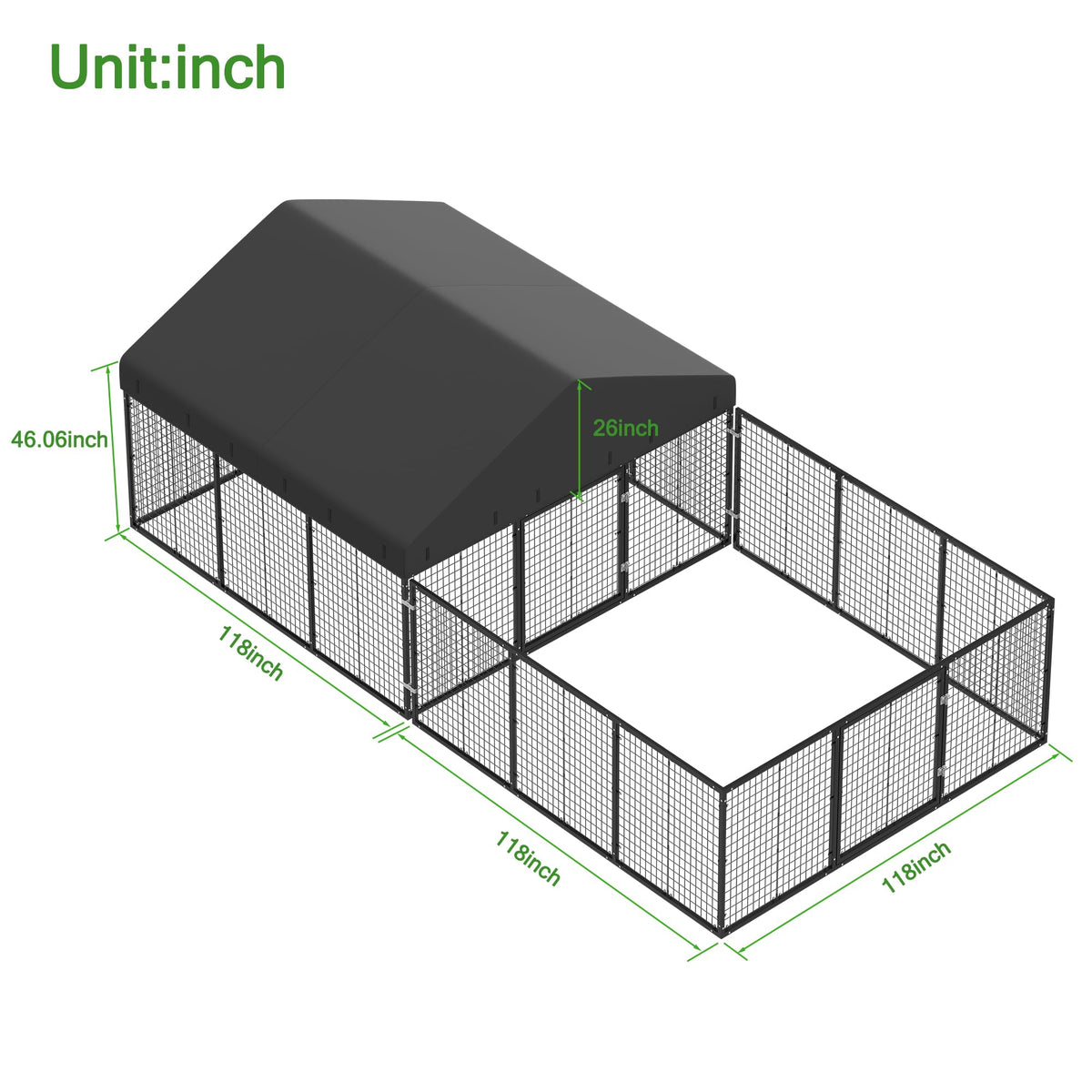 Outdoor Dog Kennel with Dog Fence B280