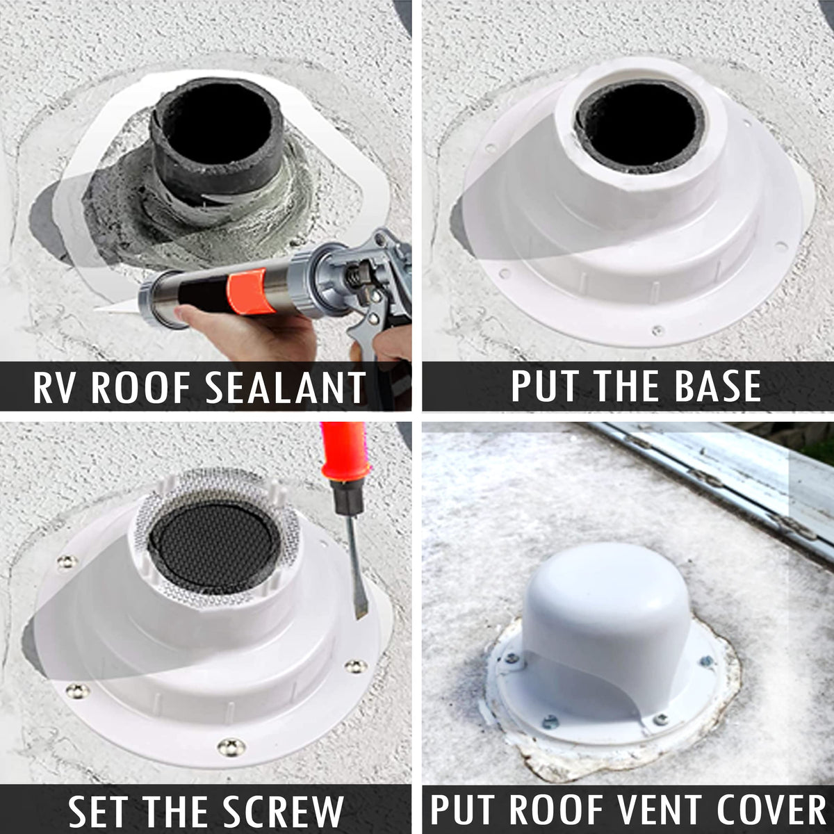 White RV Roof Vent Cover N640