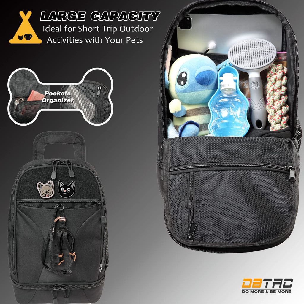 Black Compact Tactical Pet Backpack with Insulated Pocket S97278