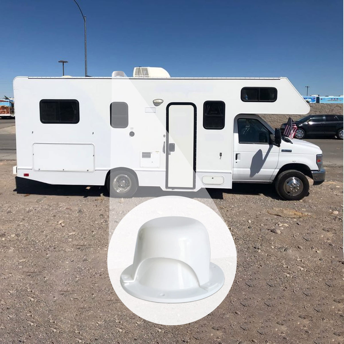 White RV Roof Vent Cover N640