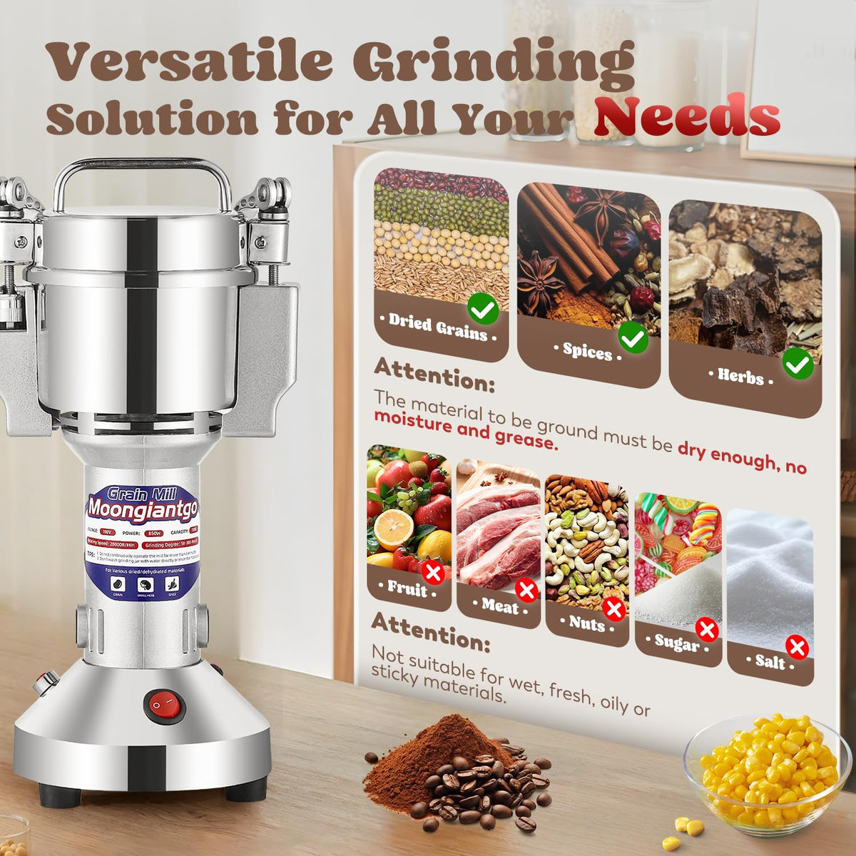 Electric Grain Mill Grinder 150g E789724