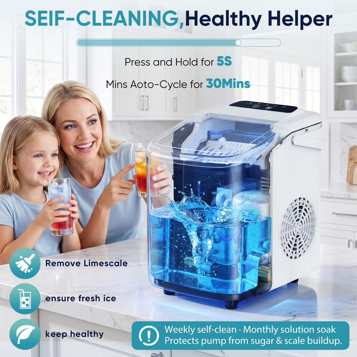 Countertop Ice Maker with Portable Handle H395665