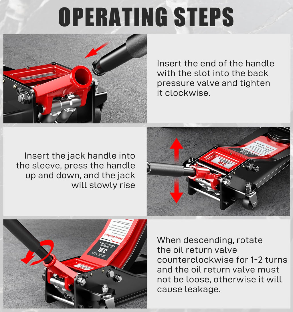 Low Profile Hydraulic Floor Jack 6600lbs Dual Piston Q2618