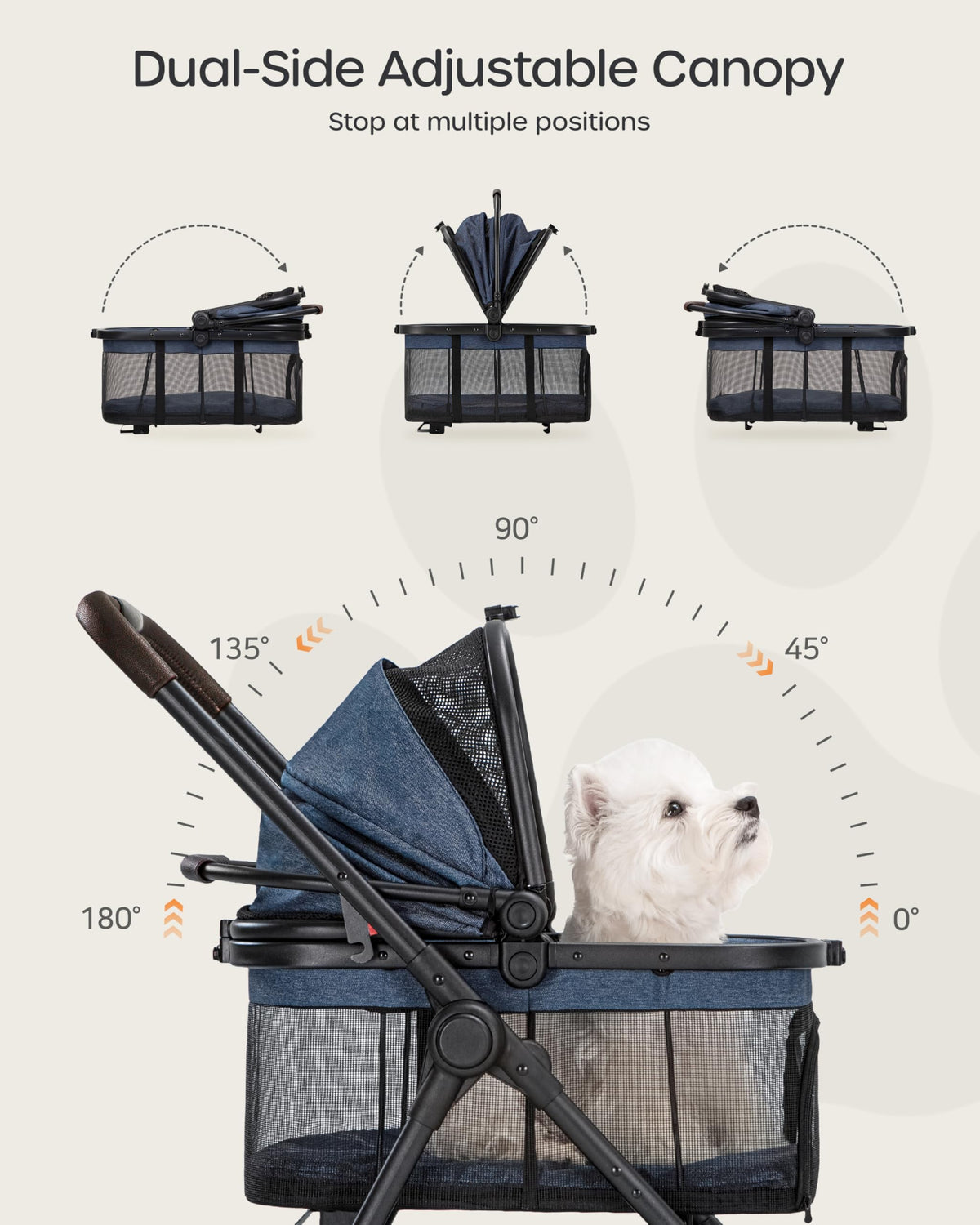 Foldable Pet Stroller with Detachable Carrier X560