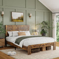 Farmhouse Wood Bed Frame with Headboard and Footboard J960