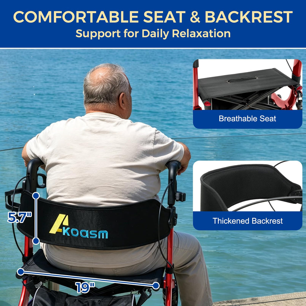 Outdoor Rollator Walkers with 12" Front Wheels P9488