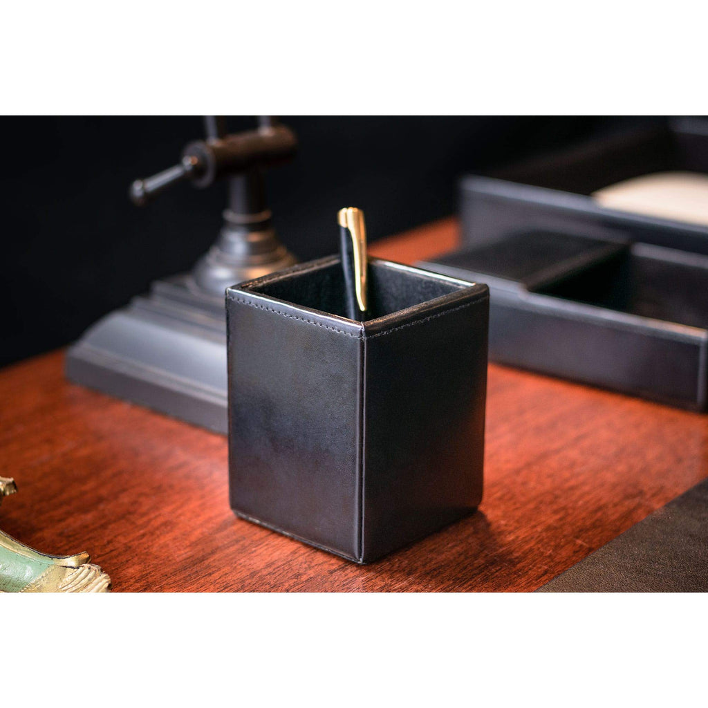 Black 8 Piece Bonded Leather Desk Set D83823