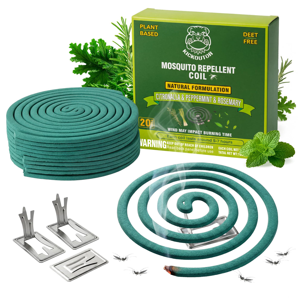 Mosquito Repellent Incense Coils with Citronella Oil, 20 Count M748920