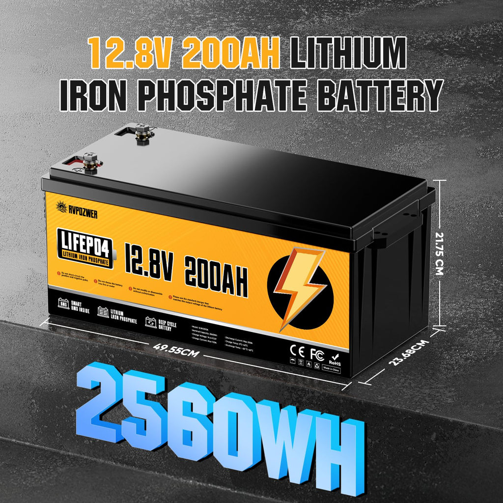 12V 200Ah LiFePO4 Lithium Battery E8019