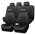 Black Leather Car Seat Covers Full Set D65196