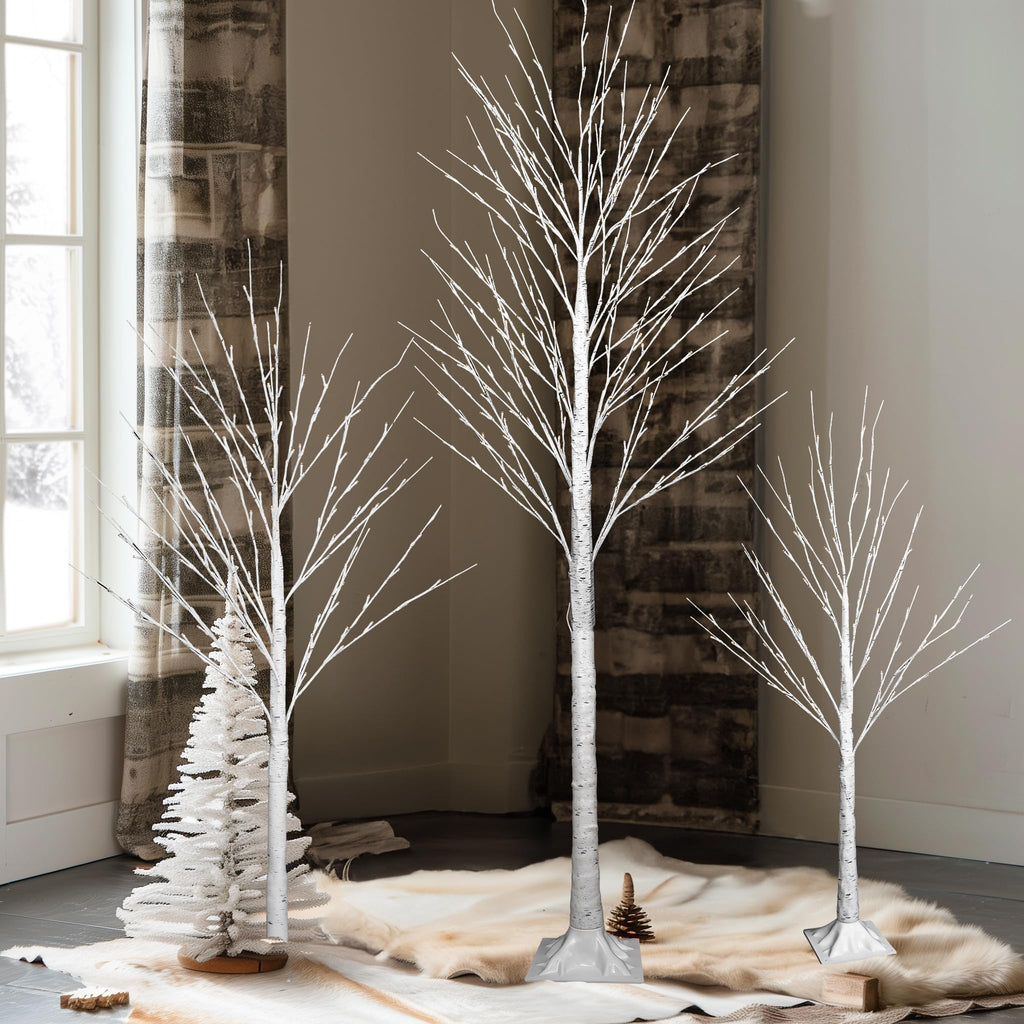 Light up Birch Tree 3 Pack Pre lit Christmas Tree A970