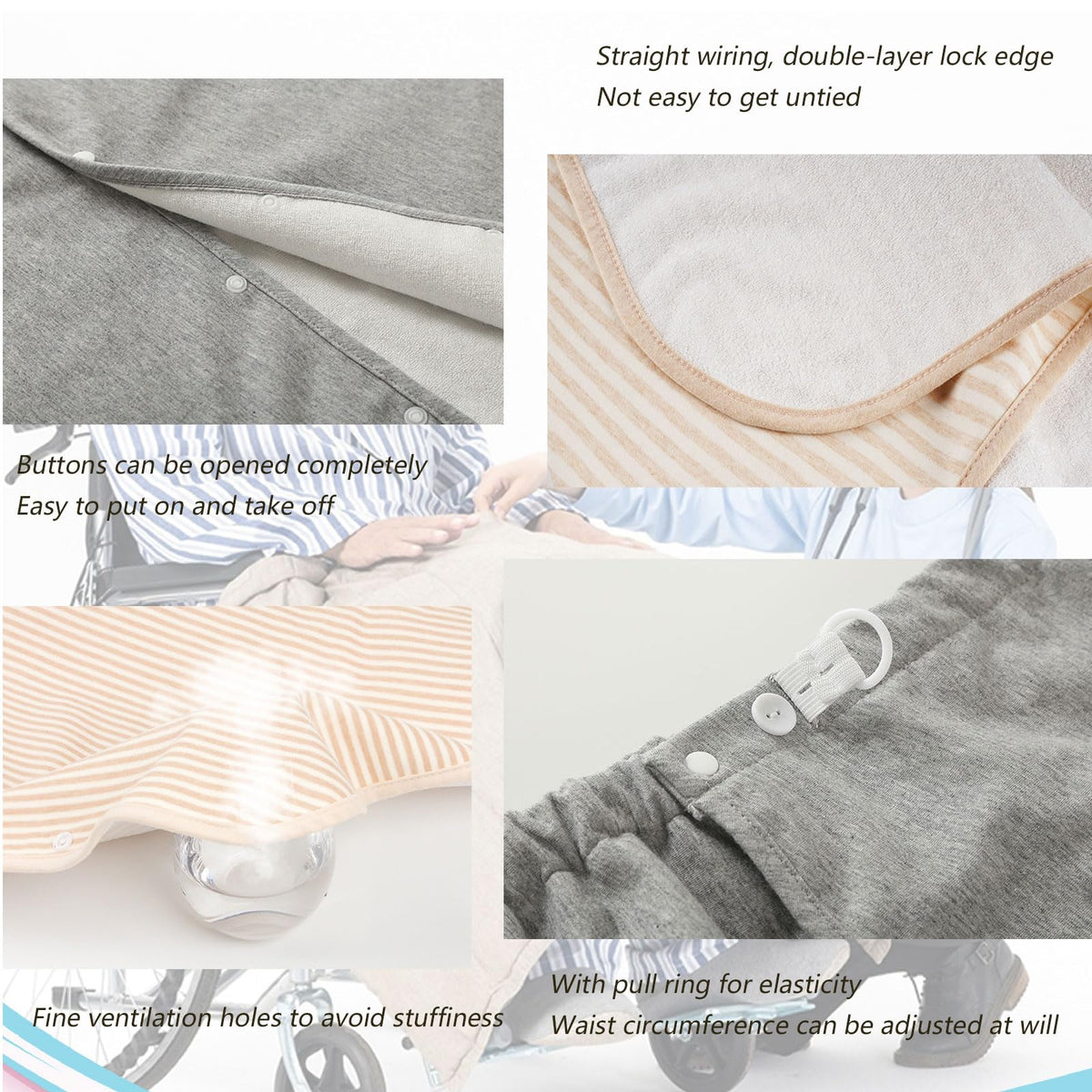 Full Open Waterproof Adjustable Reusable Adult Diaper Skirt A421