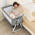 Portable Bedside Bassinet with Waterproof Mattress, Grey I9413