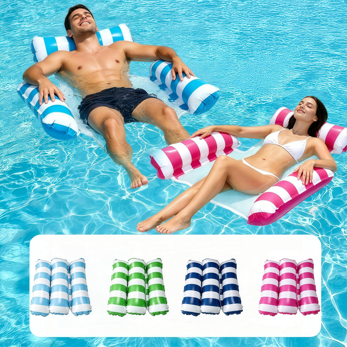 4 Pack Inflatable Pool Float Chair I6767