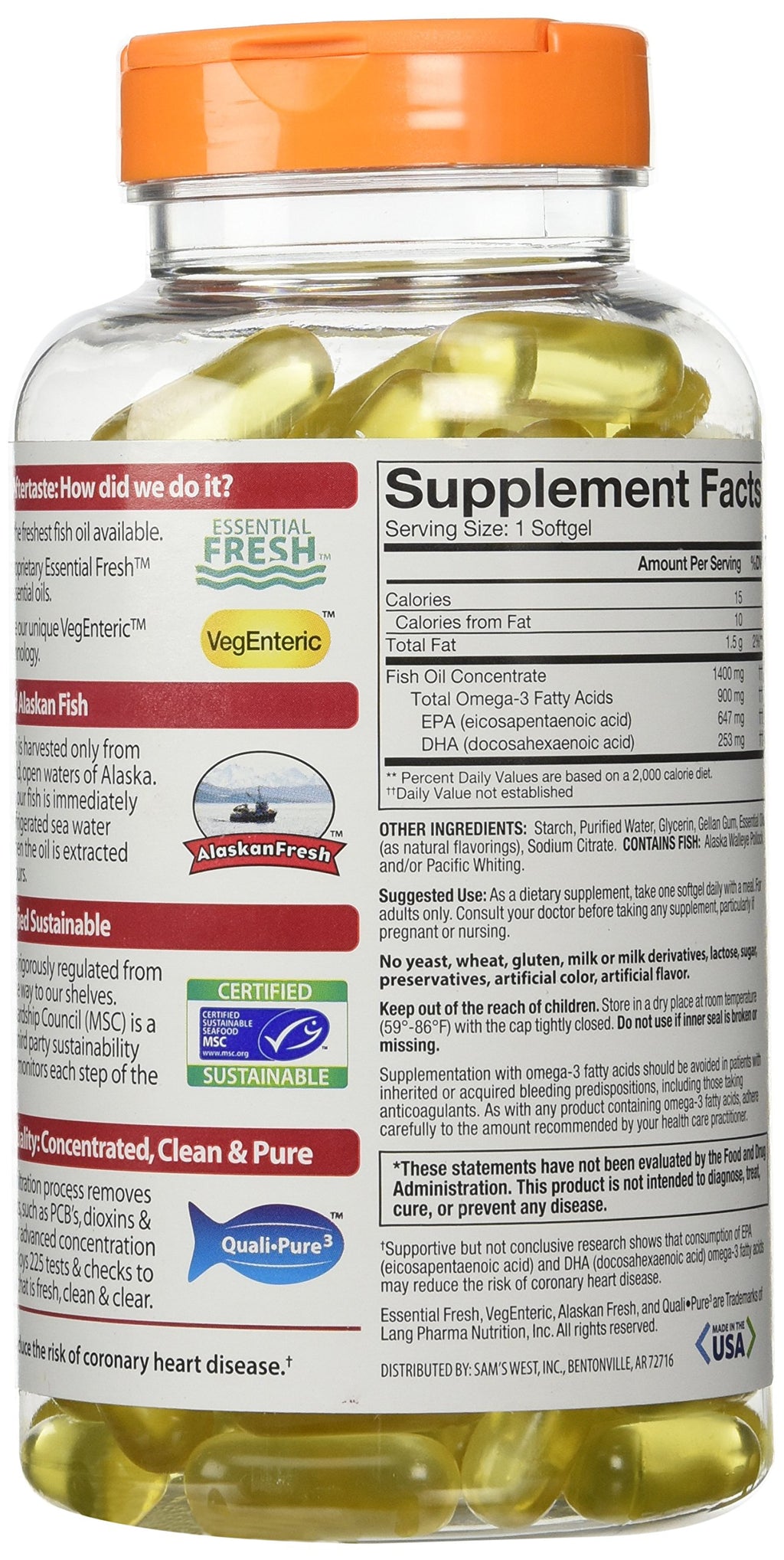 Triple Strength Fish Oil 1400mg 150 Ct X103075