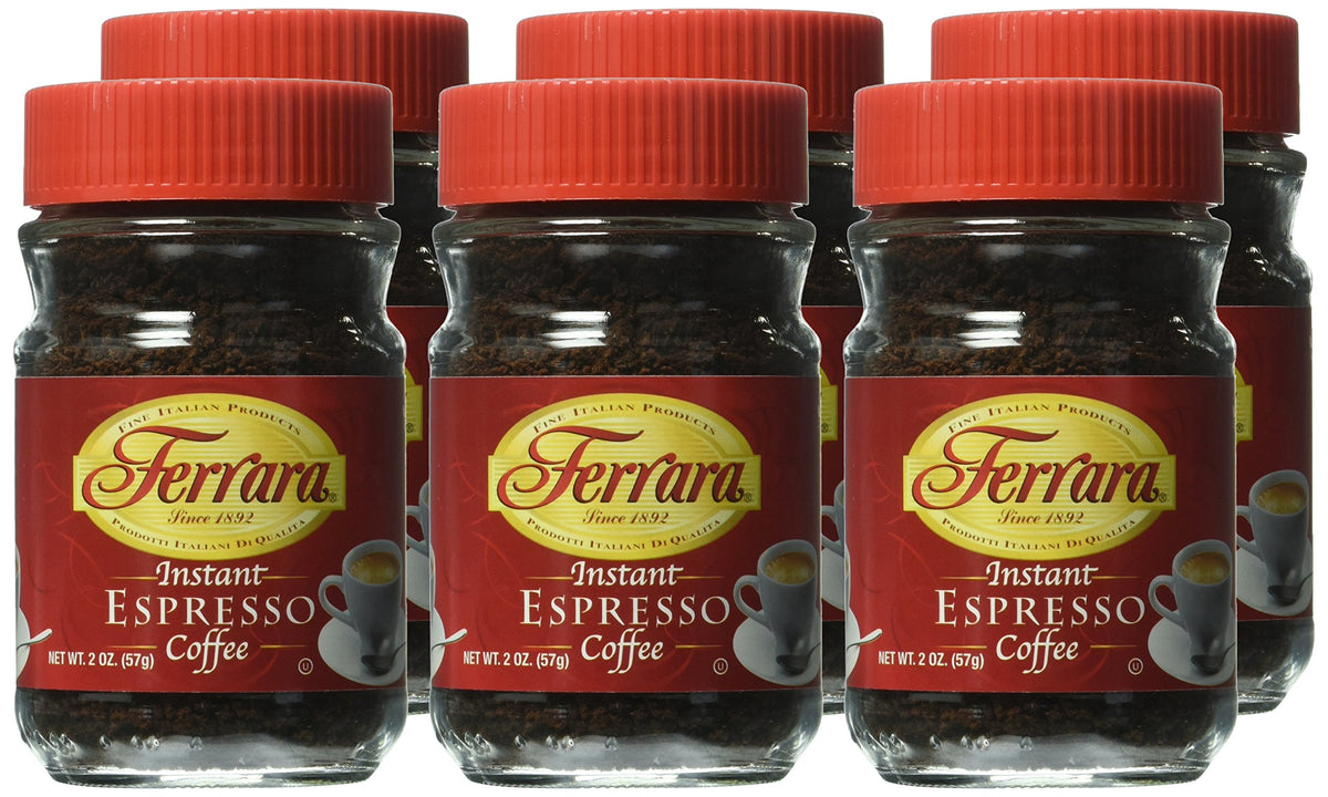 Instant Espresso Coffee 2 oz Glass Jars Pack of 6 W836