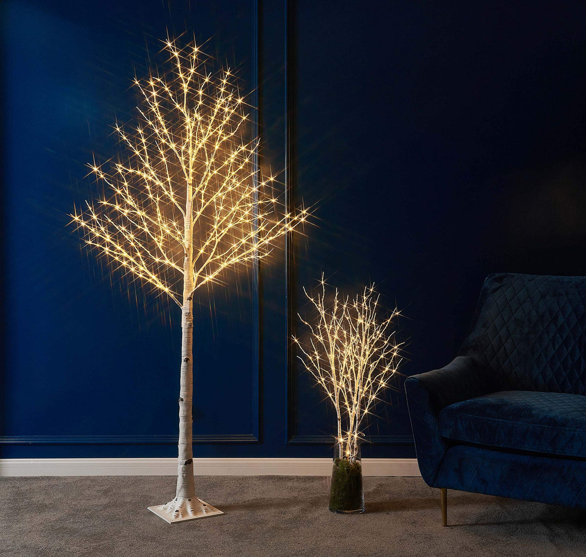 Lighted White Birch Twig Branches 30IN 150 LED with Timer and Dimmer K439001